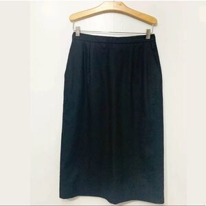 Pendleton Black Pure New Wool Pleated Lined Vintage Pencil Skirt Career Office